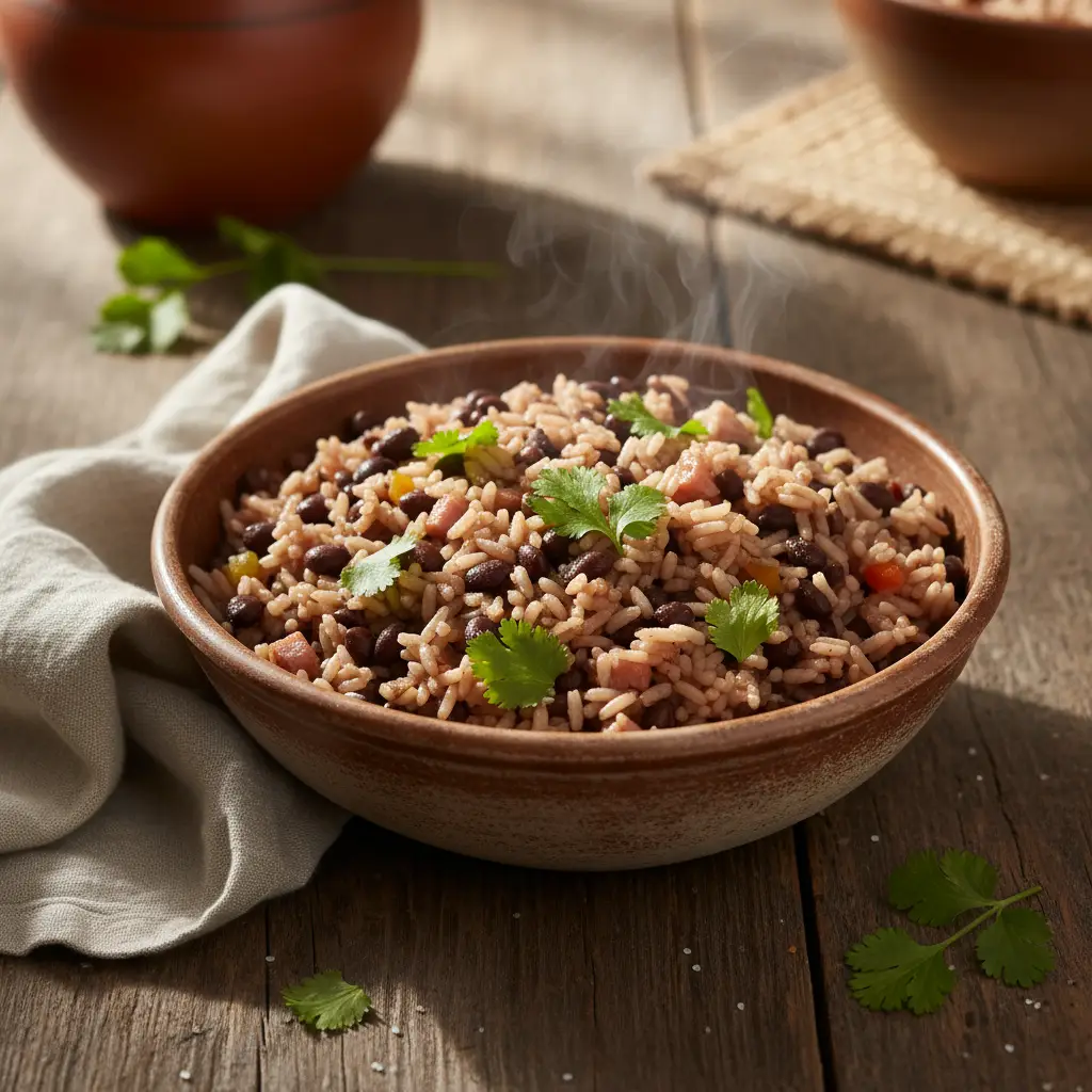 Plato de Arroz Moros y Cristianos, un clásico de la cocina cubana