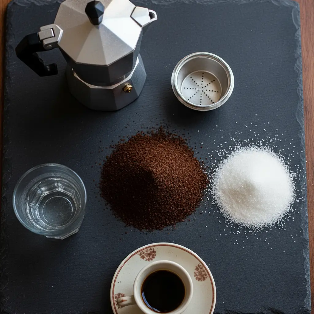 Ingredientes del Café Cubano Ingredientes para café cubano: café molido, azúcar, agua