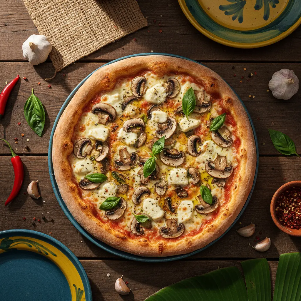 pizza de champiñones