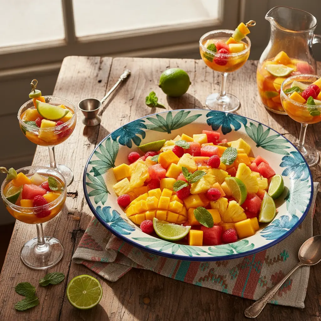 cóctel de frutas con alcohol