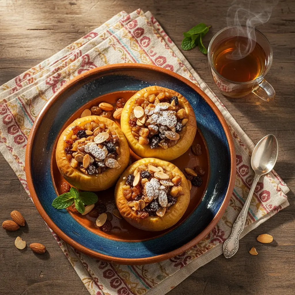 manzanas rellenas con almendras