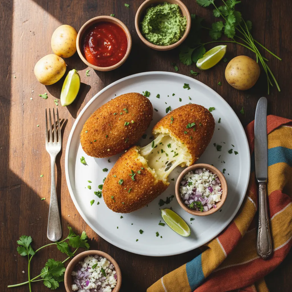 papas rellenas de queso cubanas