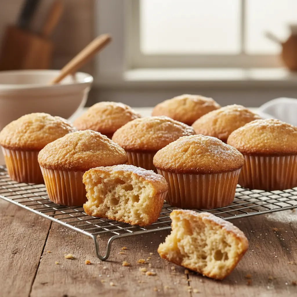 Mantecadas cubanas doradas y esponjosas enfriándose en rejilla.