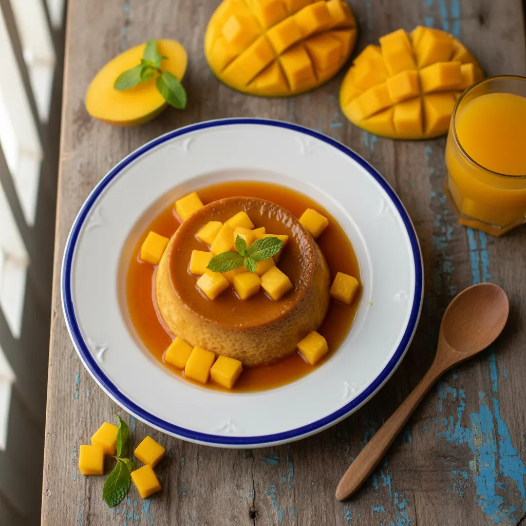 flan de mango