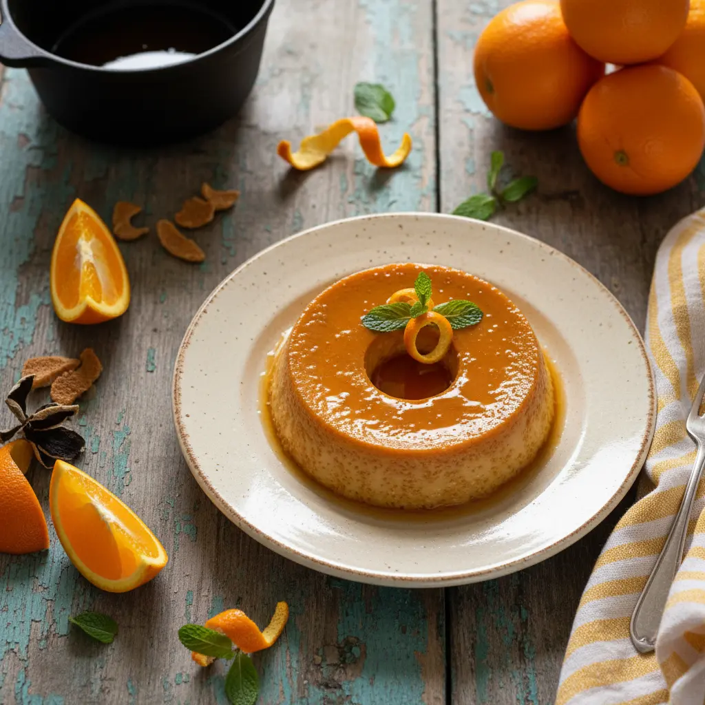flan de naranja