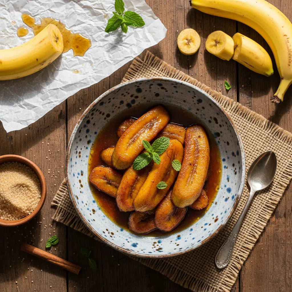 plátanos maduros en almíbar