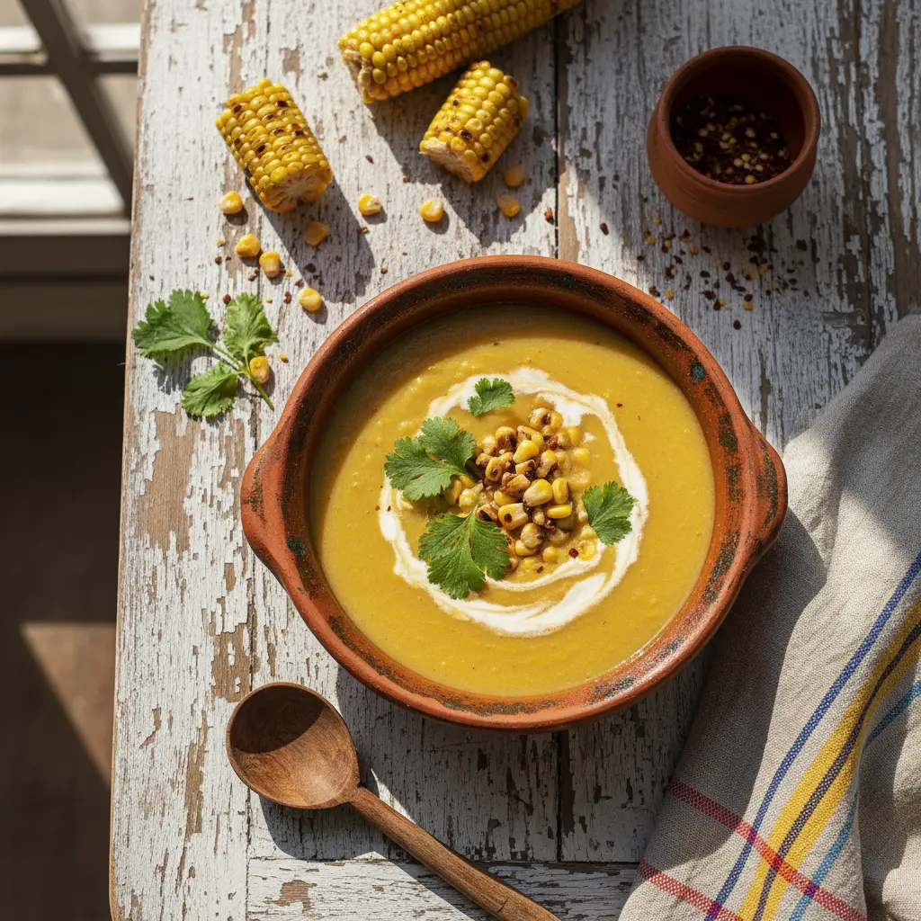 sopa de maíz tierno