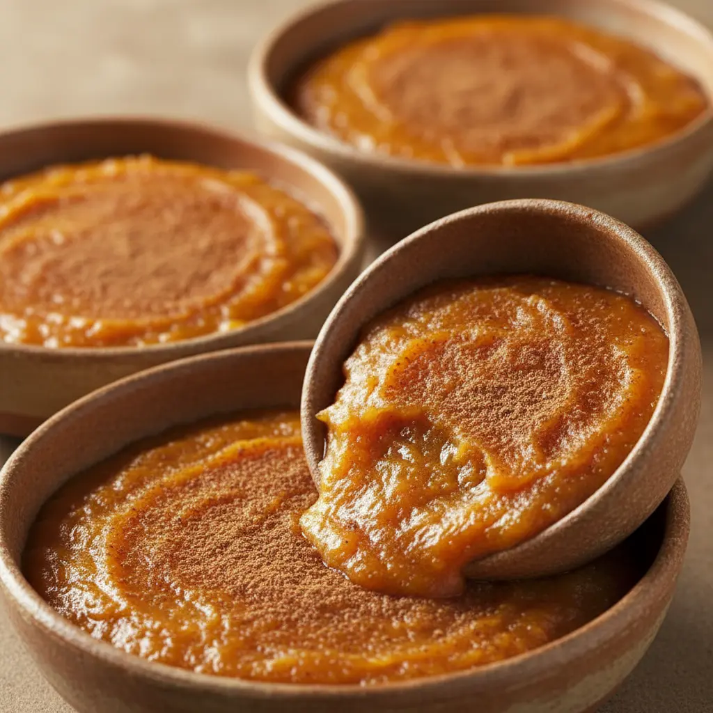 Boniatillo con coco: postre cubano rústico Boniatillo con coco cubano cremoso, naranja, con coco rallado y canela.