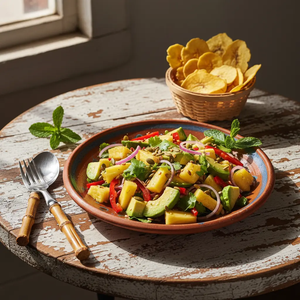 ensalada de aguacate y piña